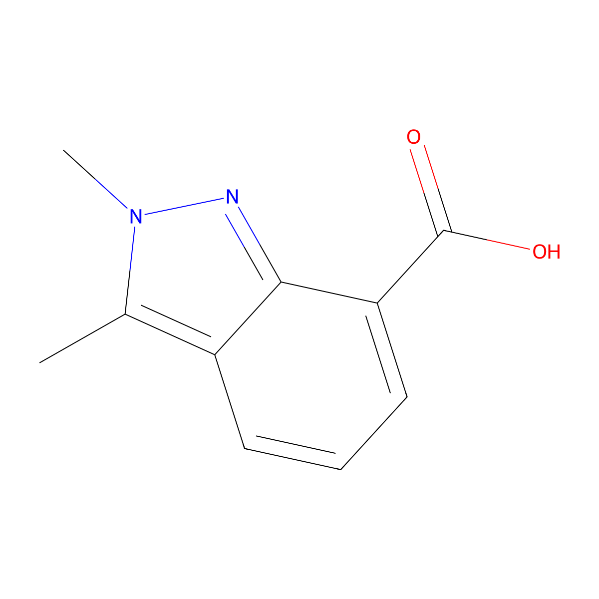 2,3-dimethyl-2H-indazole-7-carboxylic acid molecular structure, CAS 1785136-38-0