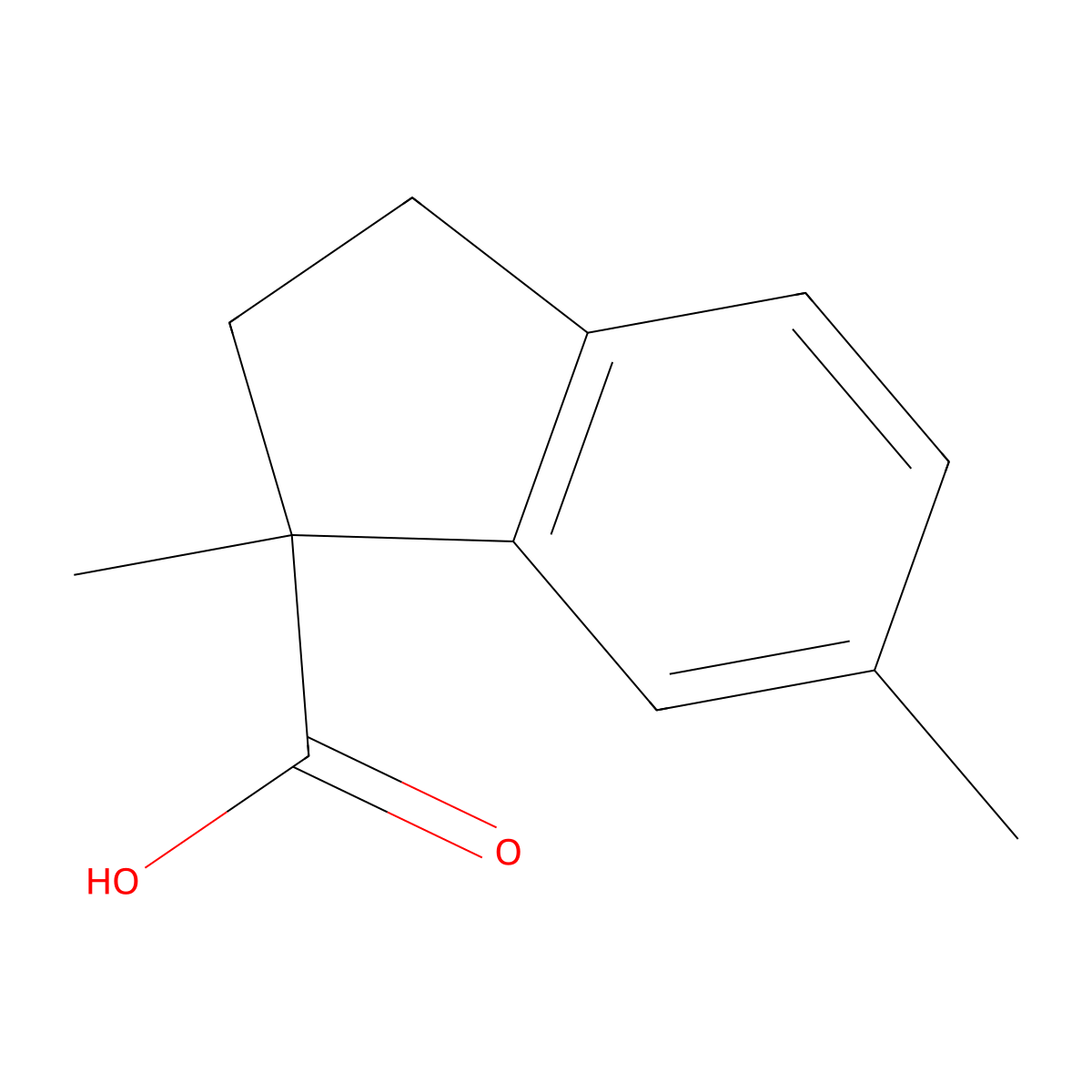 1,6-dimethyl-2,3-dihydro-1H-indene-1-carboxylic acid molecular structure, CAS 1785136-43-7