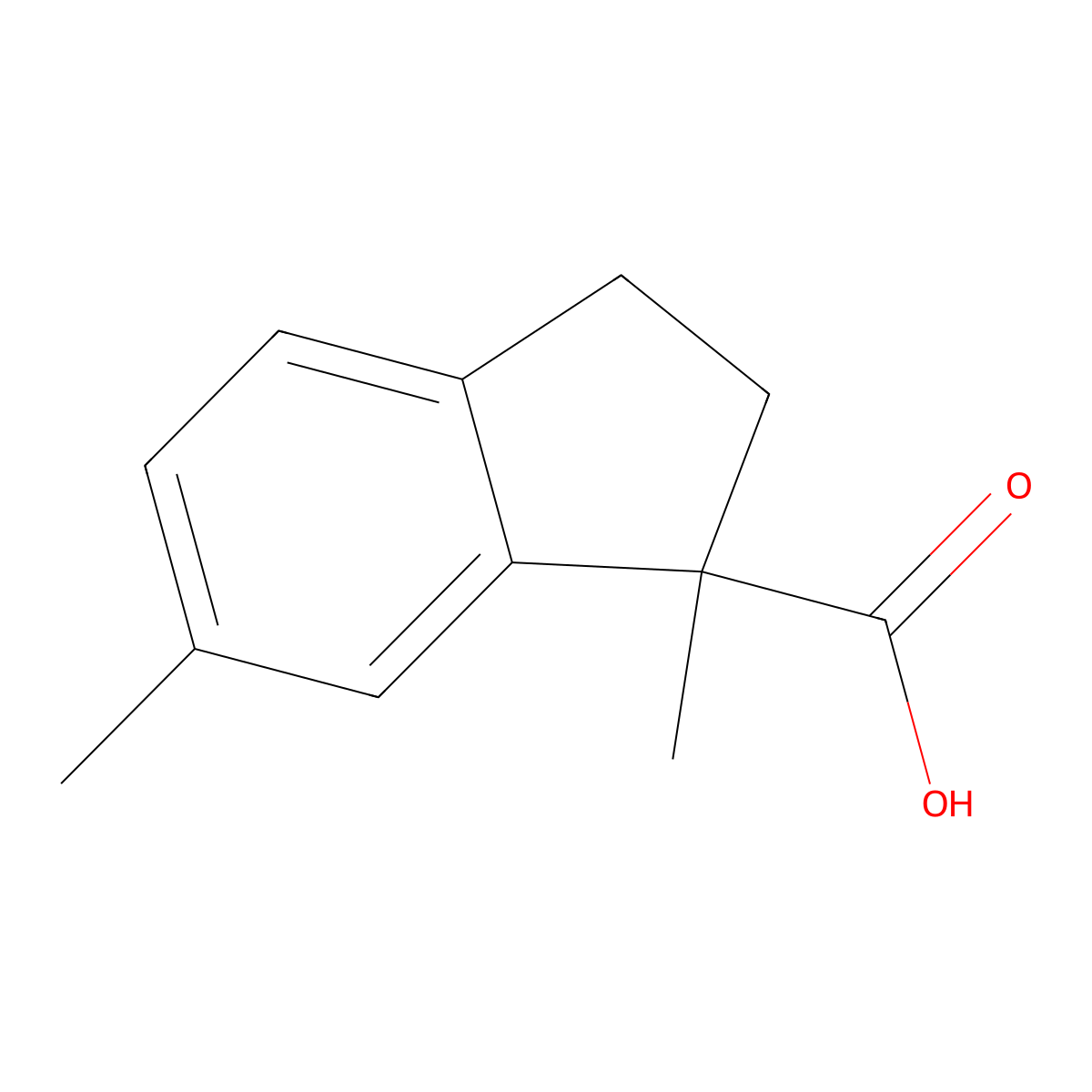 1,6-dimethyl-2,3-dihydro-1H-indene-1-carboxylic acid molecular structure, CAS 1785136-43-7
