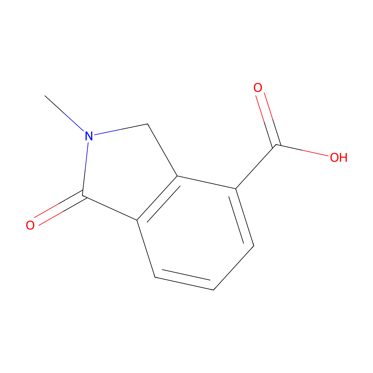 2-methyl-1-oxo-2,3-dihydro-1H-isoindole-4-carboxylic acid molecular structure, CAS 1785136-64-2