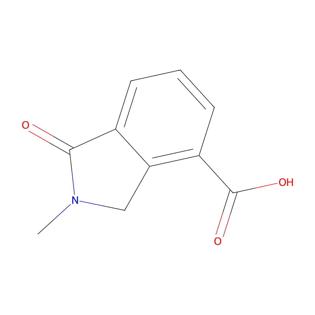 2-methyl-1-oxo-2,3-dihydro-1H-isoindole-4-carboxylic acid molecular structure, CAS 1785136-64-2