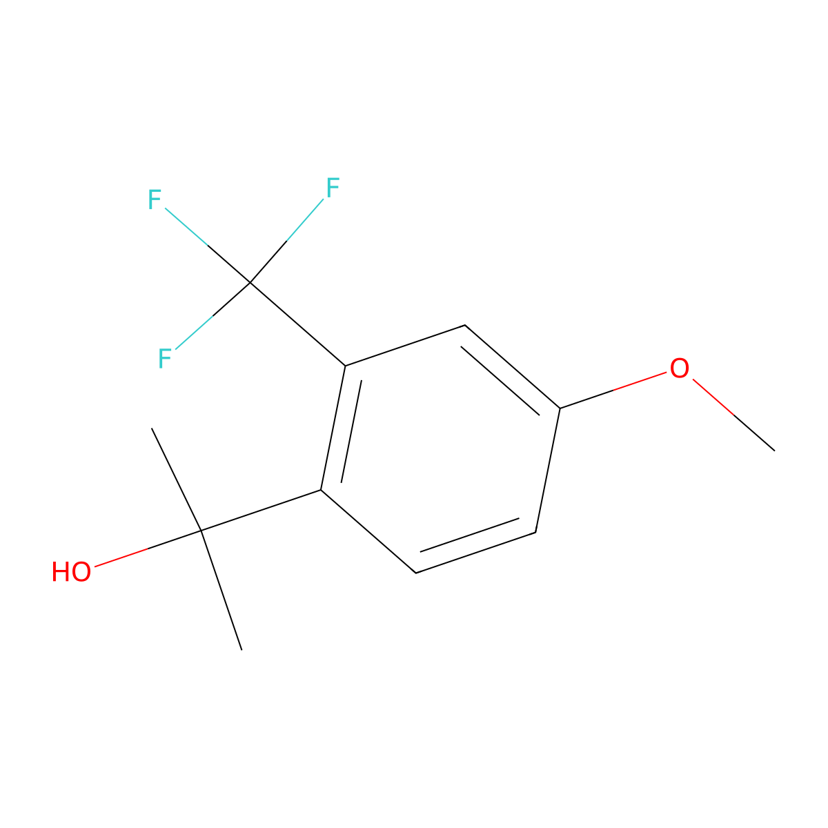 2-[4-Methoxy-2-(trifluoromethyl)phenyl]propan-2-ol molecular structure, CAS 1785147-99-0