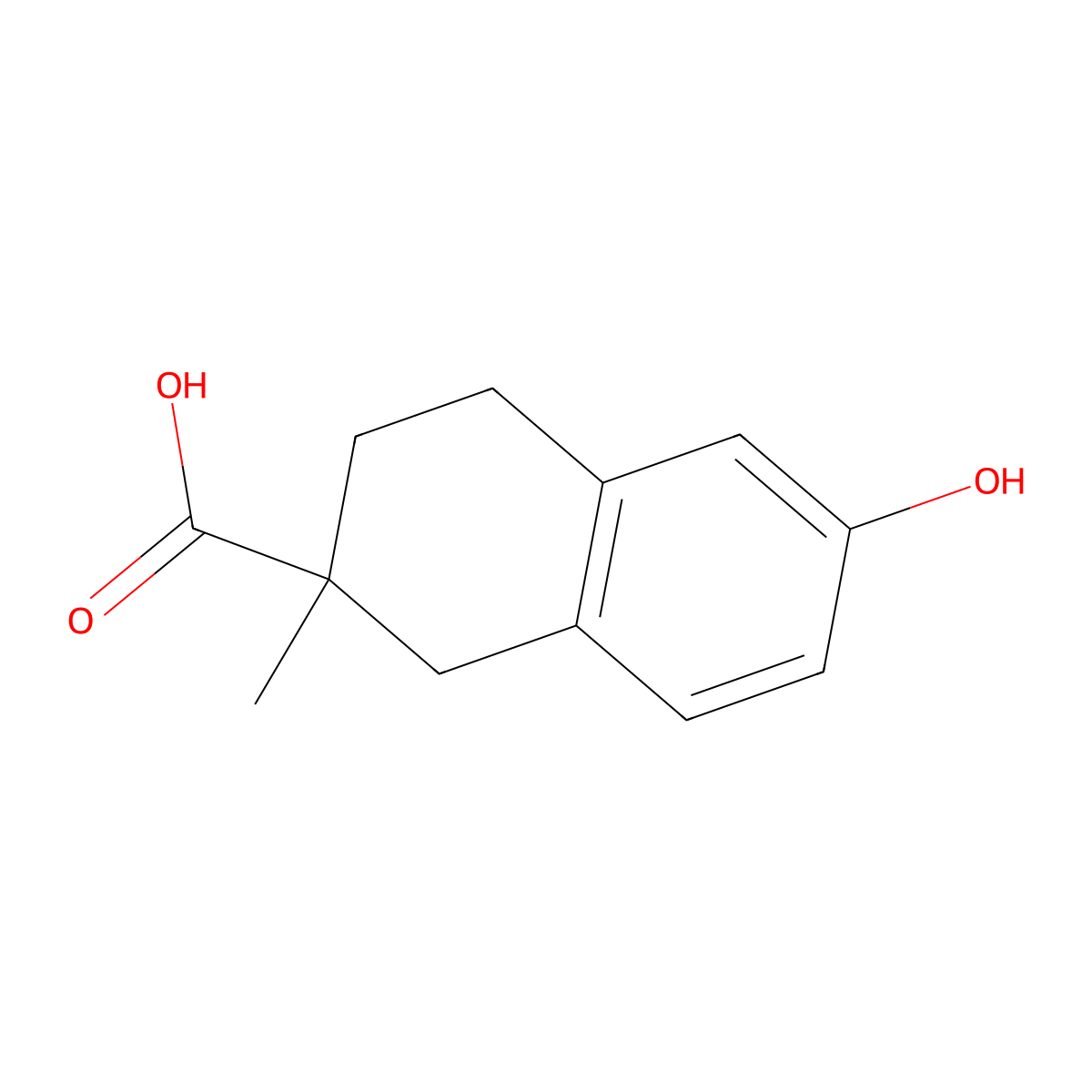 6-Hydroxy-2-methyl-1,2,3,4-tetrahydronaphthalene-2-carboxylic acid molecular structure, CAS 1785148-03-9