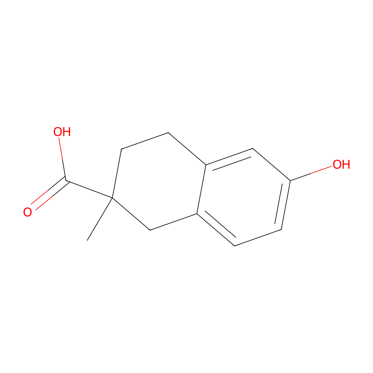 6-Hydroxy-2-methyl-1,2,3,4-tetrahydronaphthalene-2-carboxylic acid molecular structure, CAS 1785148-03-9
