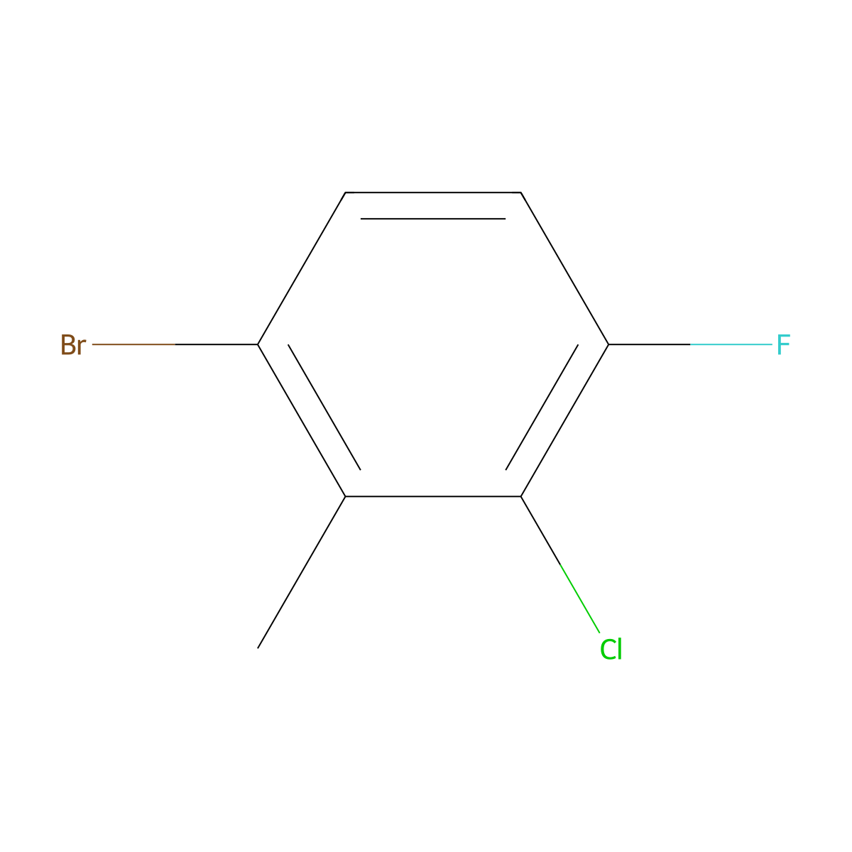 1-Bromo-3-chloro-4-fluoro-2-methylbenzene molecular structure, CAS 1785149-62-3
