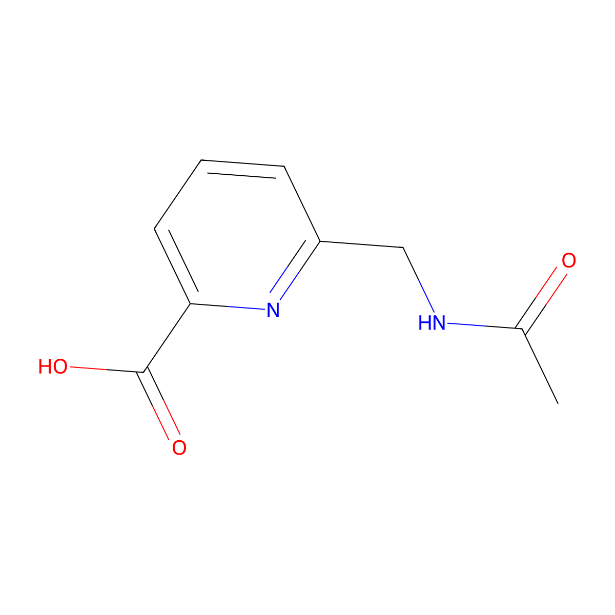 6-(Acetamidomethyl)pyridine-2-carboxylic acid molecular structure, CAS 1785154-69-9