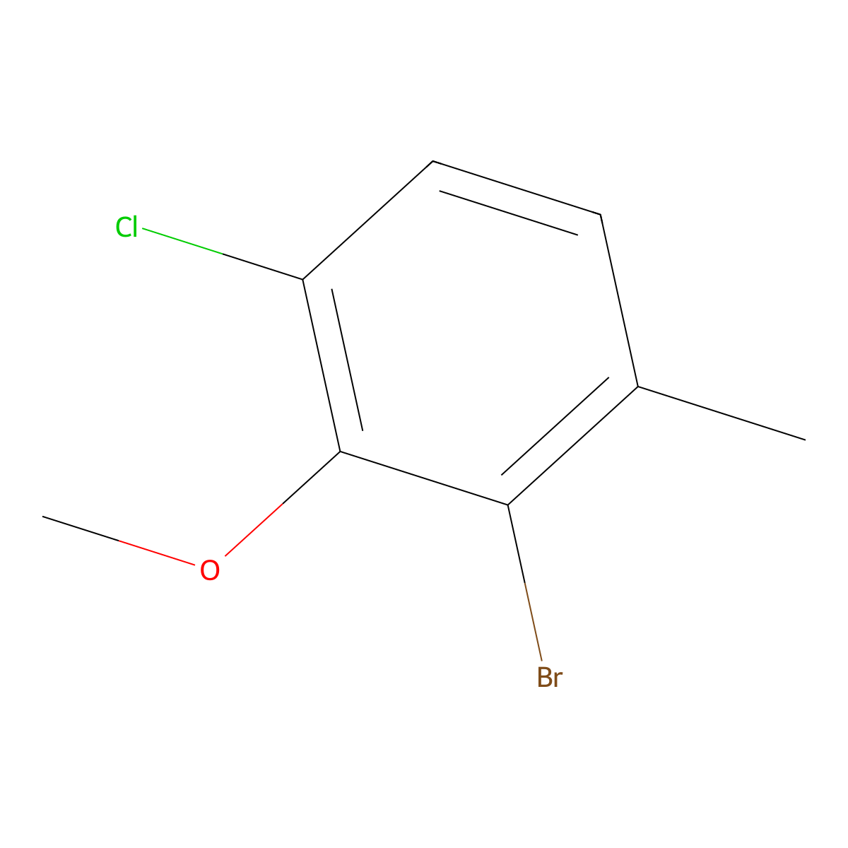 2-Bromo-4-chloro-3-methoxy-1-methylbenZene molecular structure, CAS 1785158-75-9