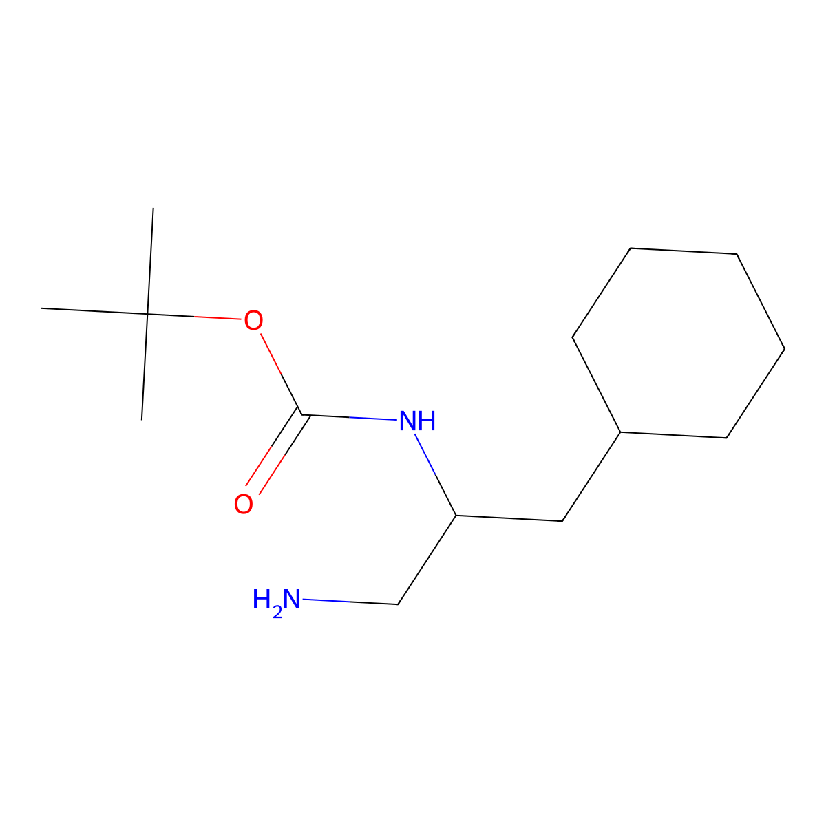 tert-butyl N-(1-amino-3-cyclohexylpropan-2-yl)carbamate molecular structure, CAS 1785159-25-2