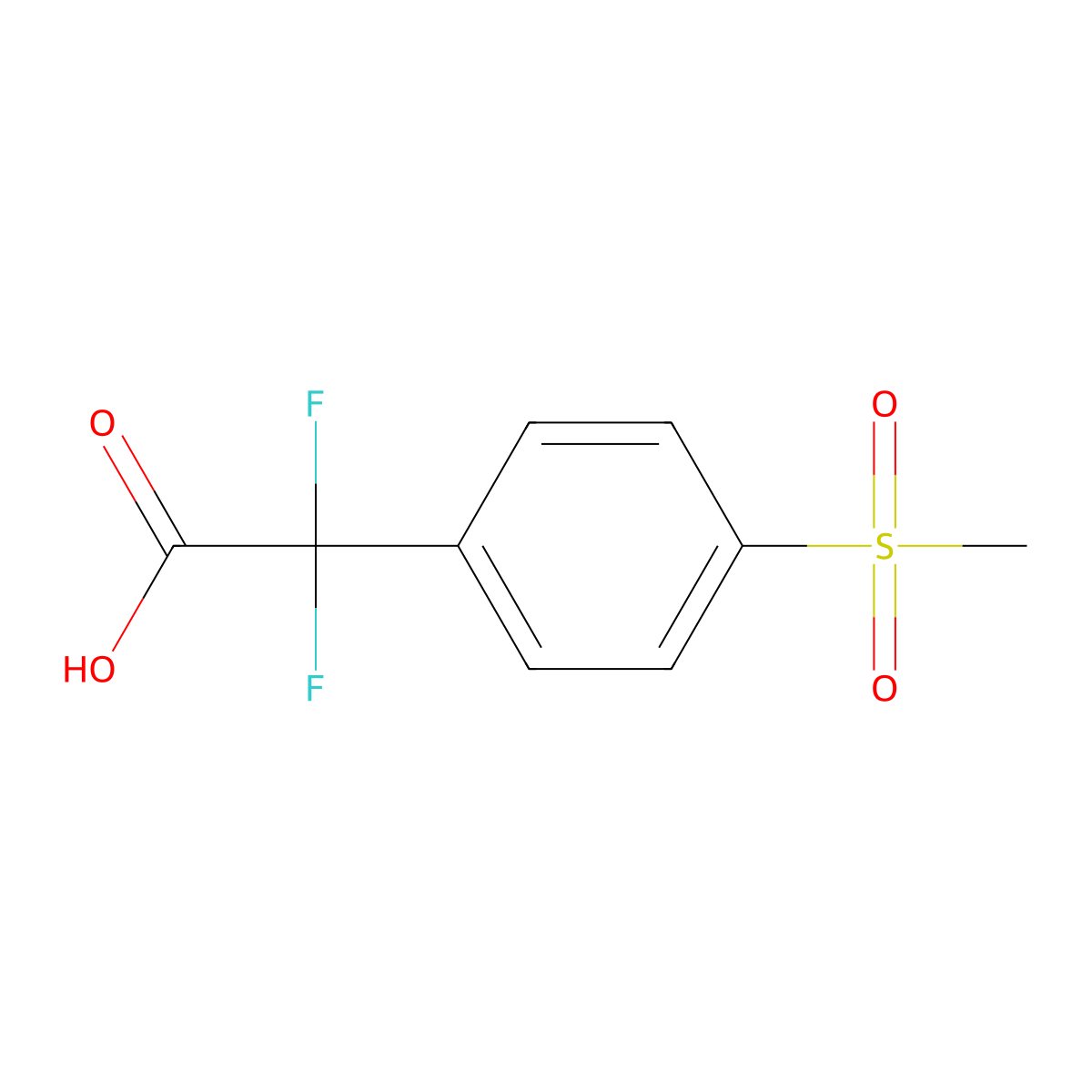 2,2-Difluoro-2-(4-methanesulfonylphenyl)acetic acid molecular structure, CAS 1785171-44-9