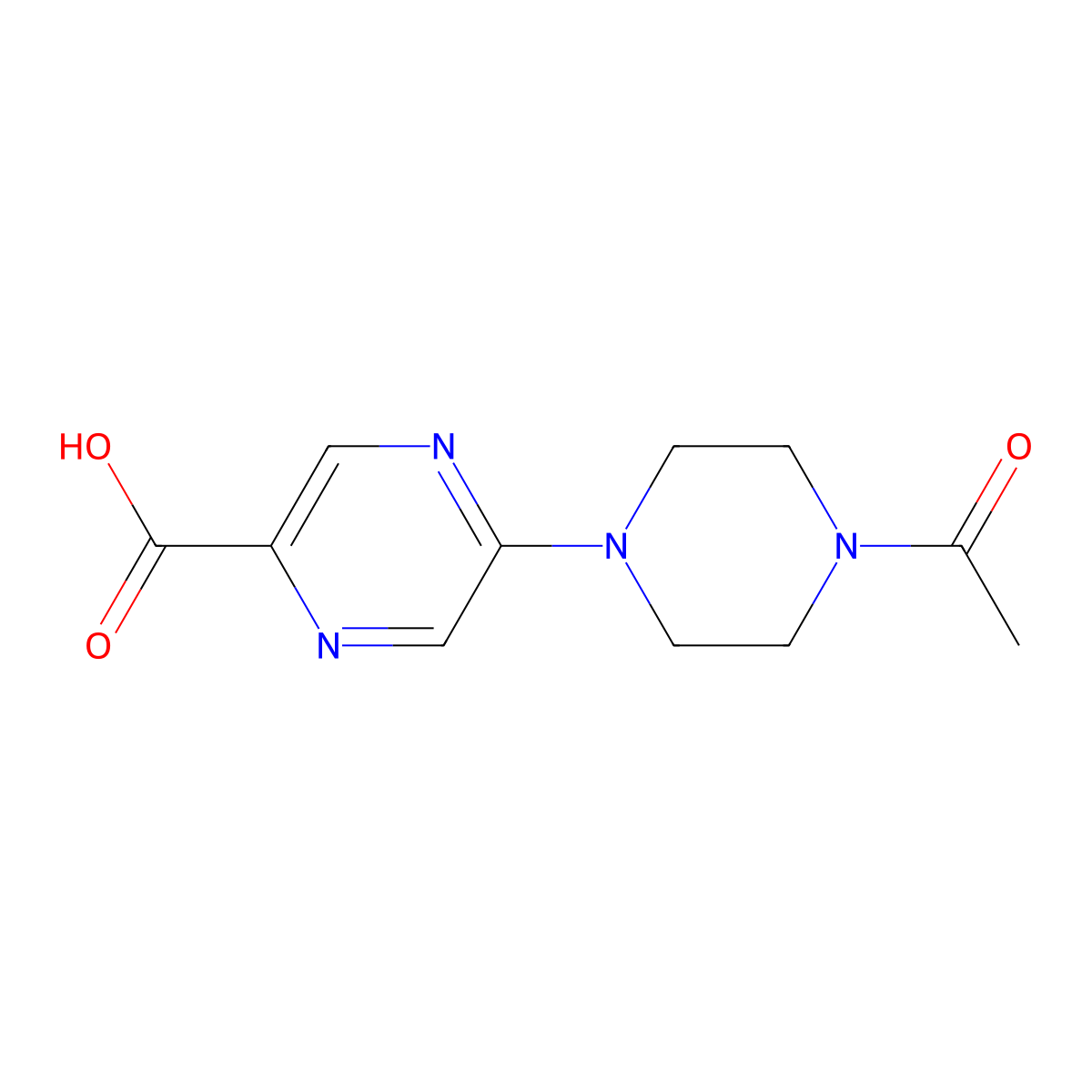 5-(4-Acetylpiperazin-1-yl)pyrazine-2-carboxylic acid molecular structure, CAS 1785172-31-7