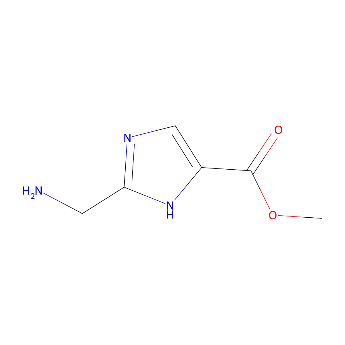 methyl 2-(aminomethyl)-1H-imidazole-4-carboxylate molecular structure, CAS 1785175-78-1