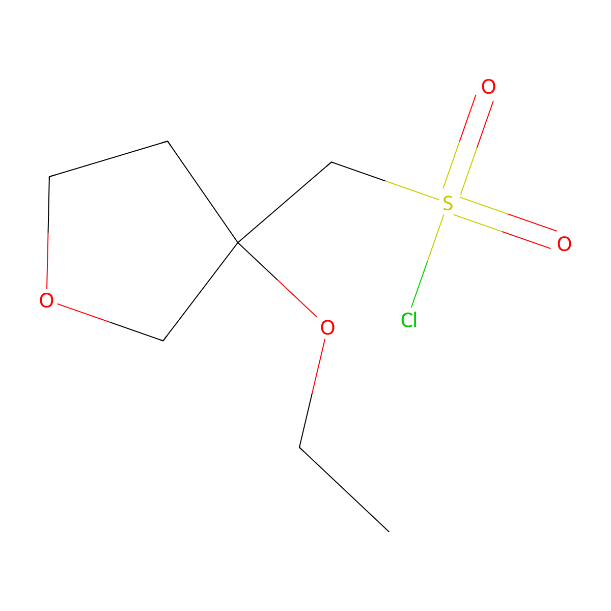 (3-Ethoxyoxolan-3-yl)methanesulfonyl chloride molecular structure, CAS 1785178-84-8