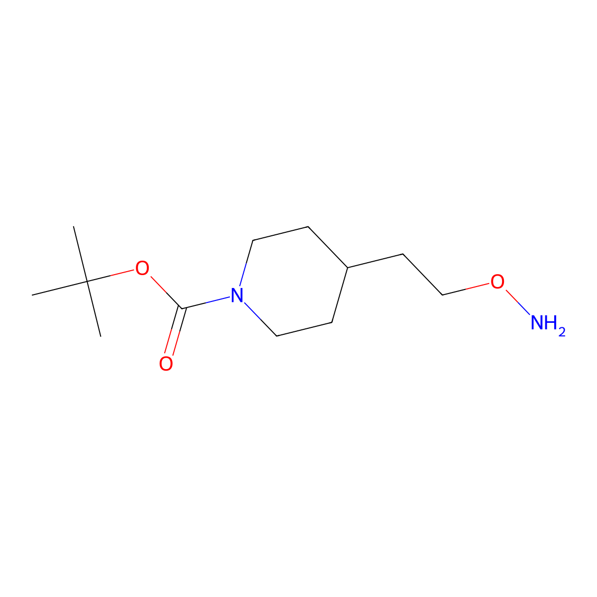 Tert-butyl 4-[2-(aminooxy)ethyl]piperidine-1-carboxylate molecular structure, CAS 1785180-23-5