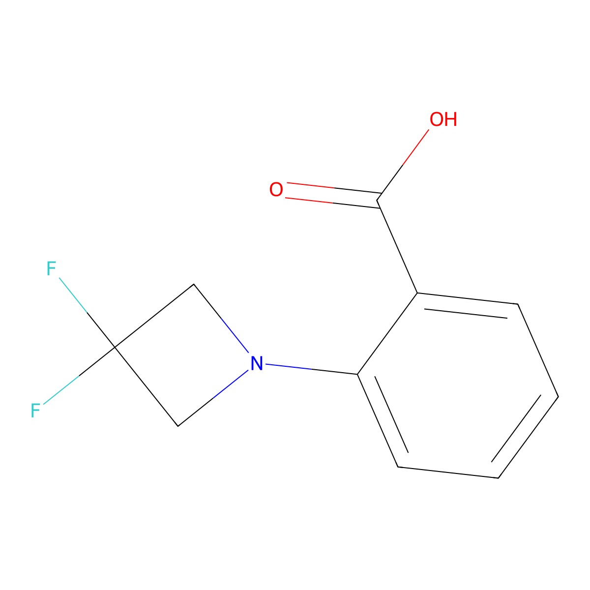 2-(3,3-Difluoroazetidin-1-yl)benzoic acid molecular structure, CAS 1785180-78-0