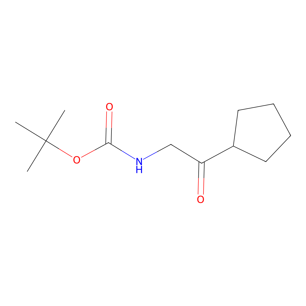 tert-butyl N-(2-cyclopentyl-2-oxoethyl)carbamate molecular structure, CAS 1785181-23-8