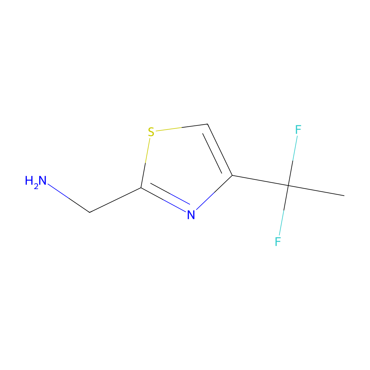 [4-(1,1-Difluoroethyl)-1,3-thiazol-2-yl]methanamine molecular structure, CAS 1785190-81-9