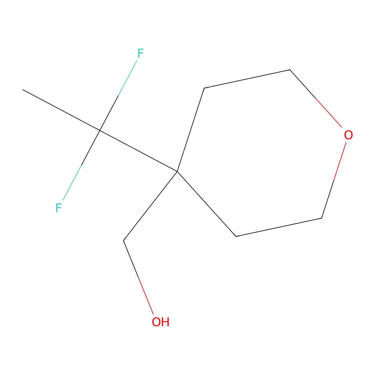 [4-(1,1-Difluoroethyl)oxan-4-yl]methanol molecular structure, CAS 1785196-42-0