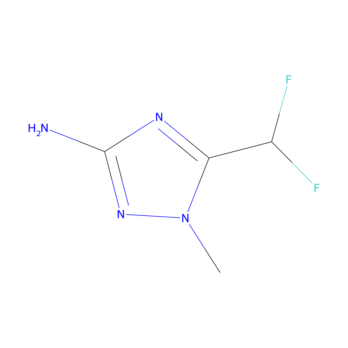 5-(Difluoromethyl)-1-methyl-1H-1,2,4-triazol-3-amine molecular structure, CAS 1785198-29-9