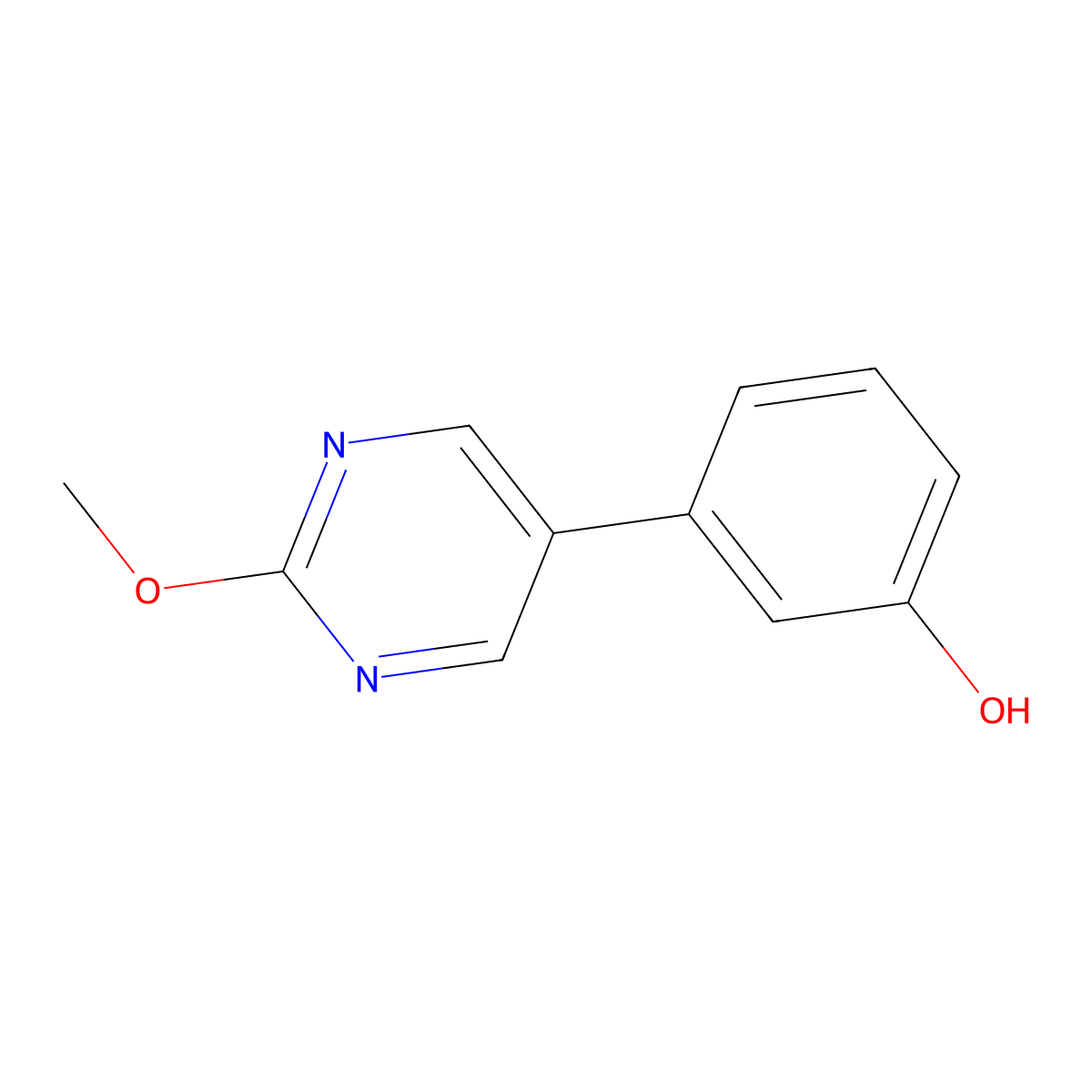 3-(2-Methoxypyrimidin-5-yl)phenol molecular structure, CAS 1785198-31-3