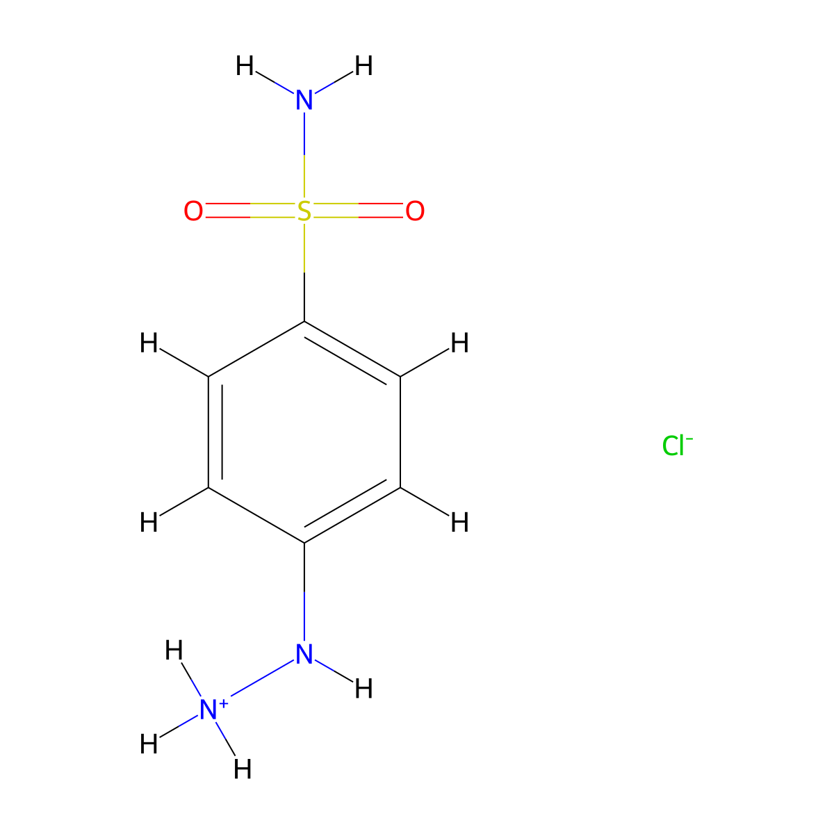 4-Hydrazinobenzenesulfonamide, chloride molecular structure, CAS 17852-52-7