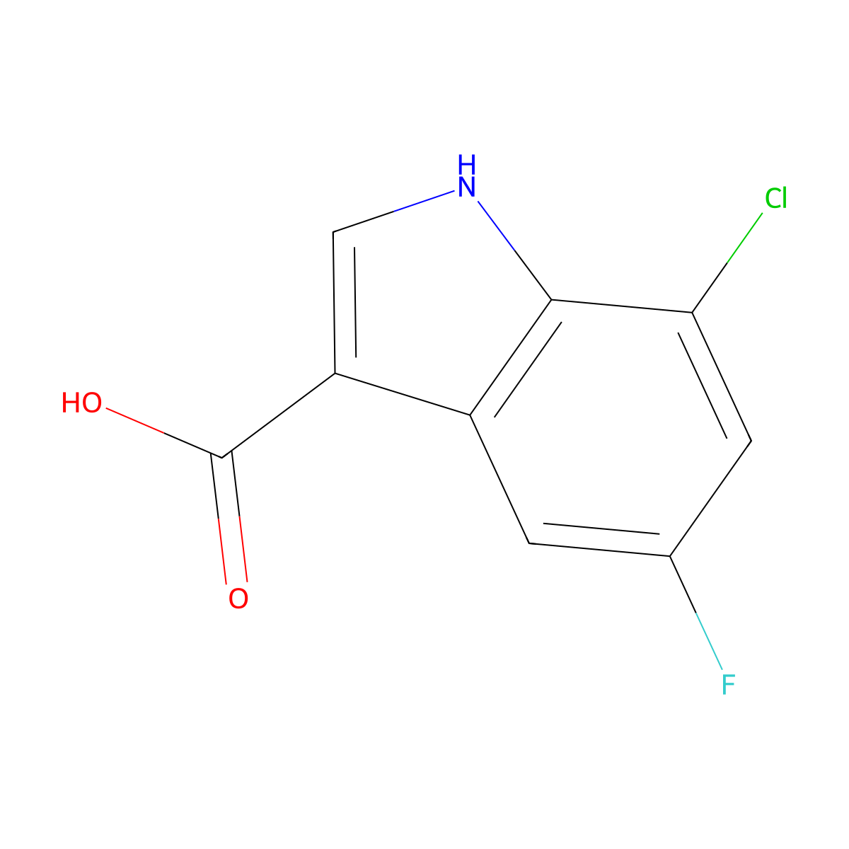7-chloro-5-fluoro-1H-indole-3-carboxylic acid molecular structure, CAS 1785203-27-1