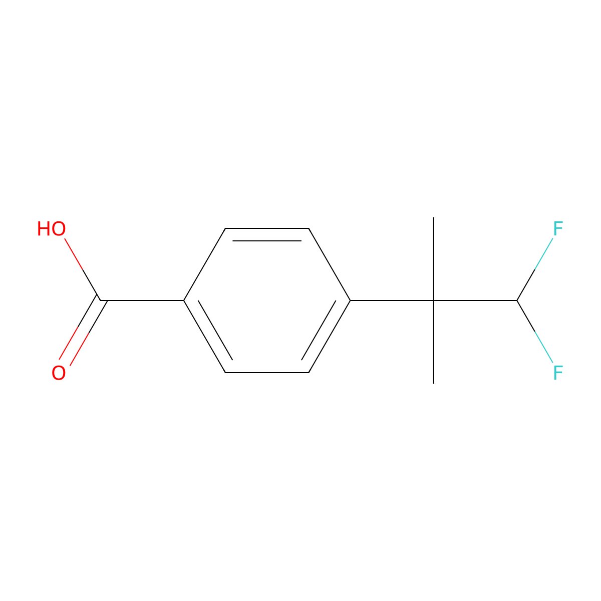 4-(1,1-Difluoro-2-methylpropan-2-yl)benzoic acid molecular structure, CAS 1785204-72-9