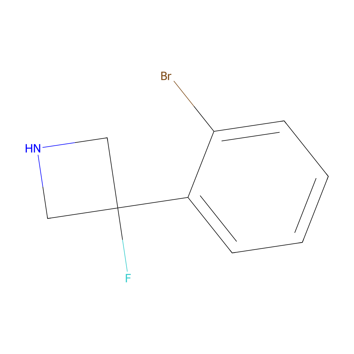 3-(2-Bromophenyl)-3-fluoroazetidine molecular structure, CAS 1785204-90-1