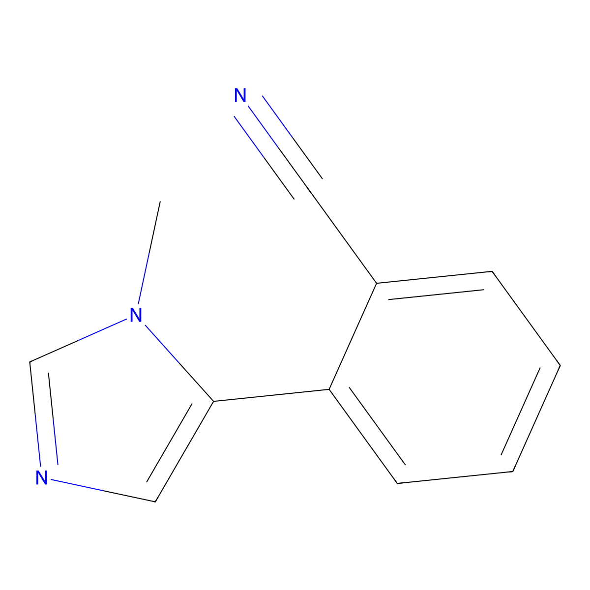 2-(1-Methyl-1H-imidazol-5-yl)benzonitrile molecular structure, CAS 1785209-99-5