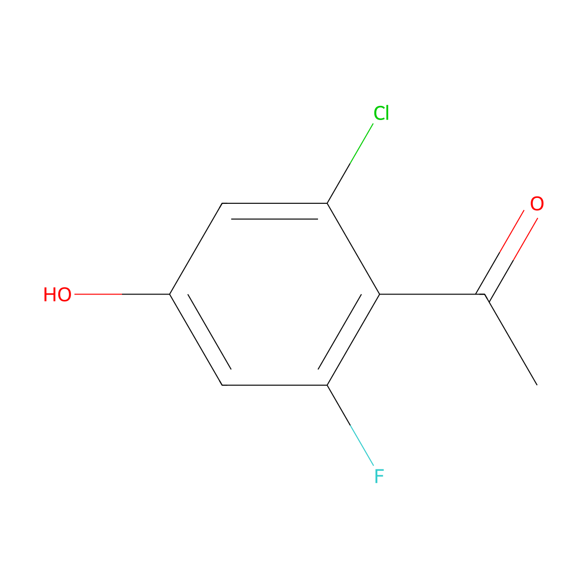 1-(2-Chloro-6-fluoro-4-hydroxyphenyl)ethan-1-one molecular structure, CAS 1785210-76-5