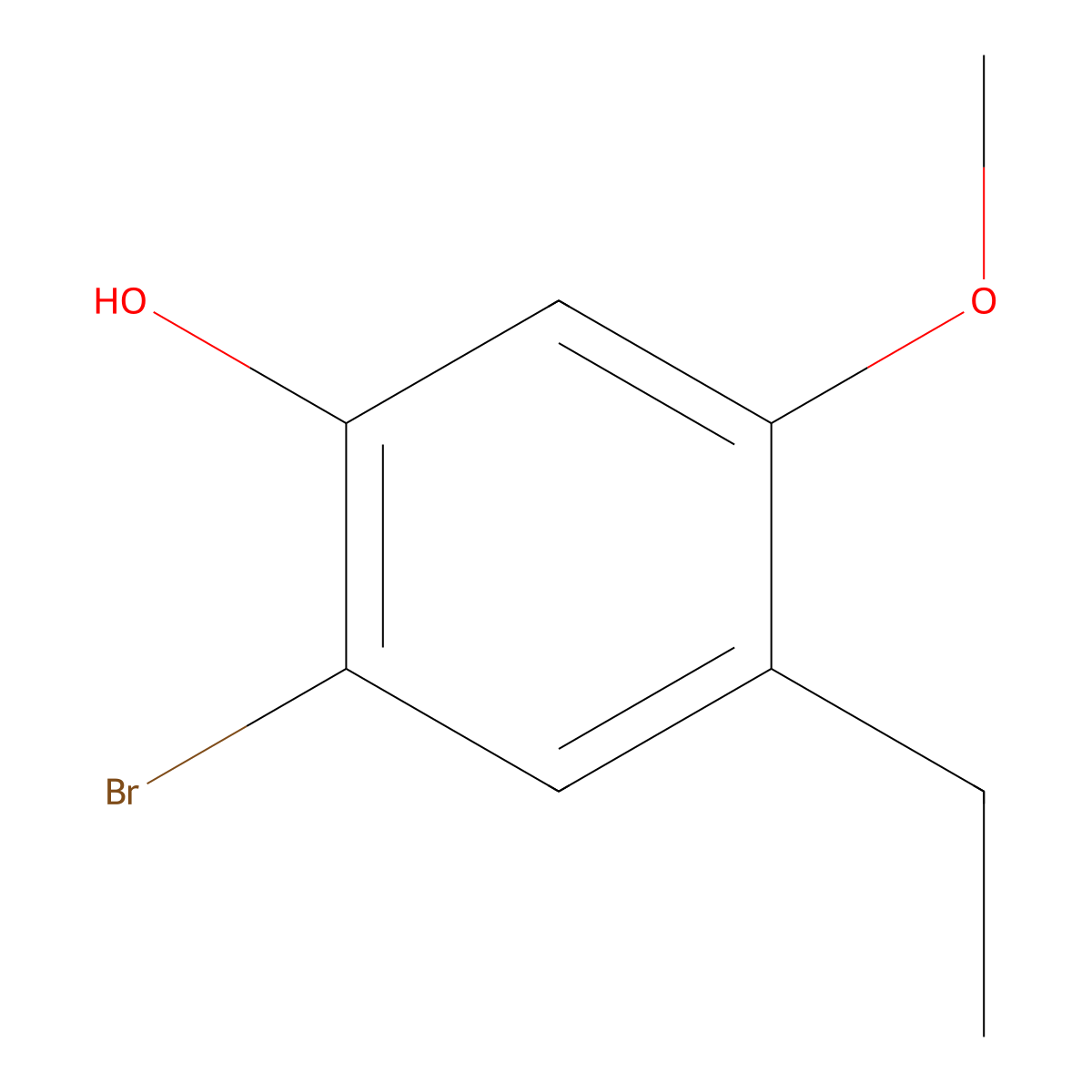 2-Bromo-4-ethyl-5-methoxyphenol molecular structure, CAS 1785212-32-9