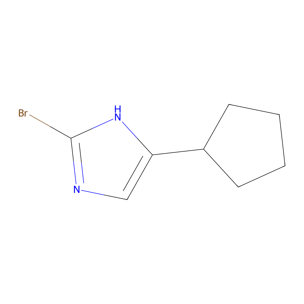 2-bromo-5-cyclopentyl-1H-imidazole molecular structure, CAS 1785213-99-1