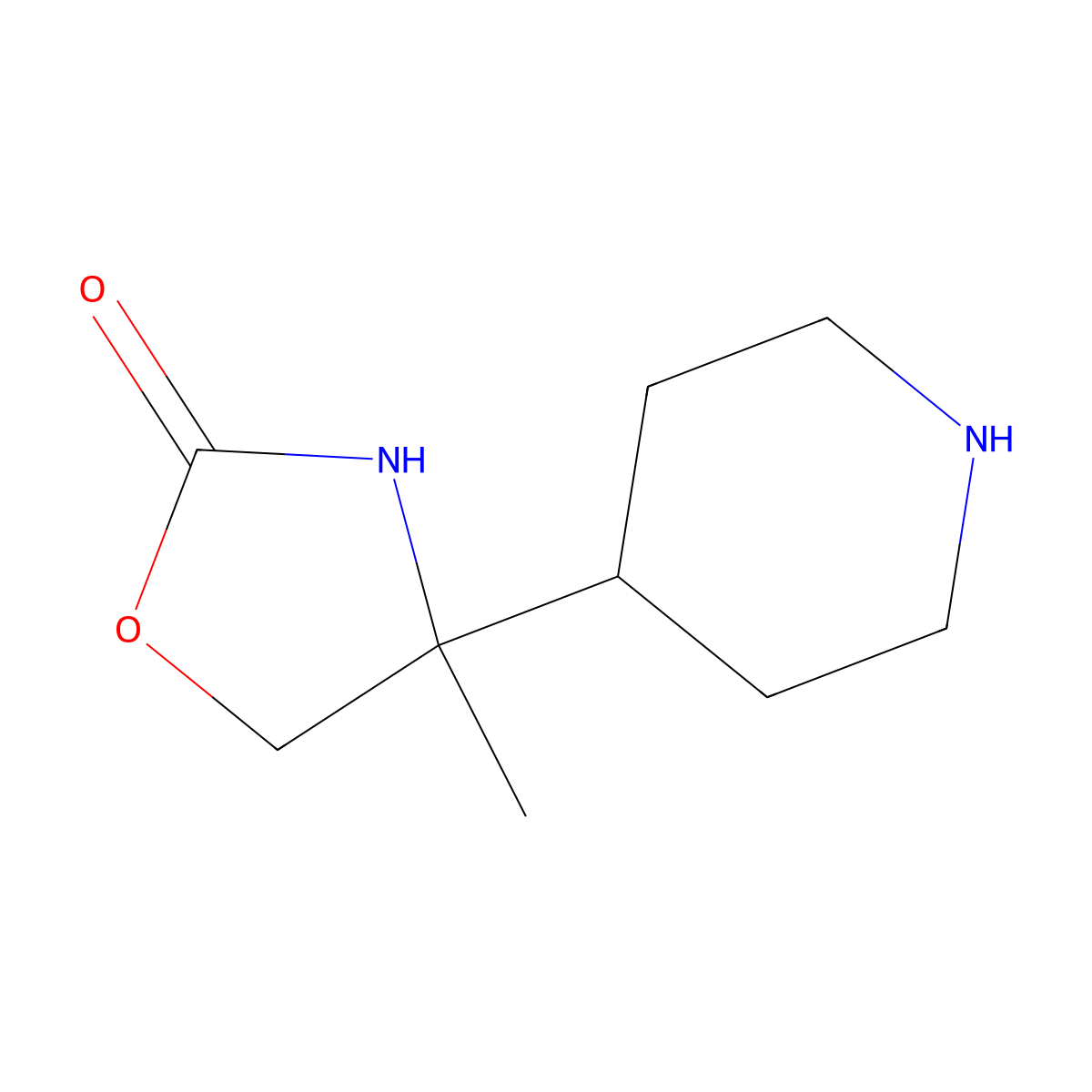 4-Methyl-4-(piperidin-4-yl)-1,3-oxazolidin-2-one molecular structure, CAS 1785218-44-1