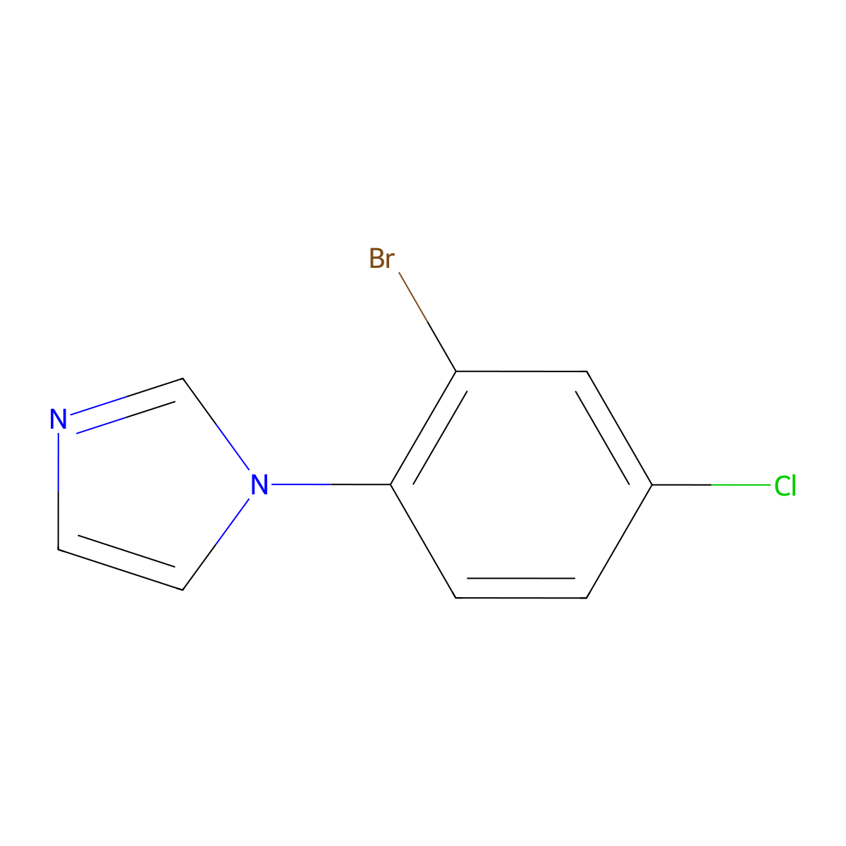 1-(2-Bromo-4-chlorophenyl)-1H-imidazole molecular structure, CAS 1785222-27-6