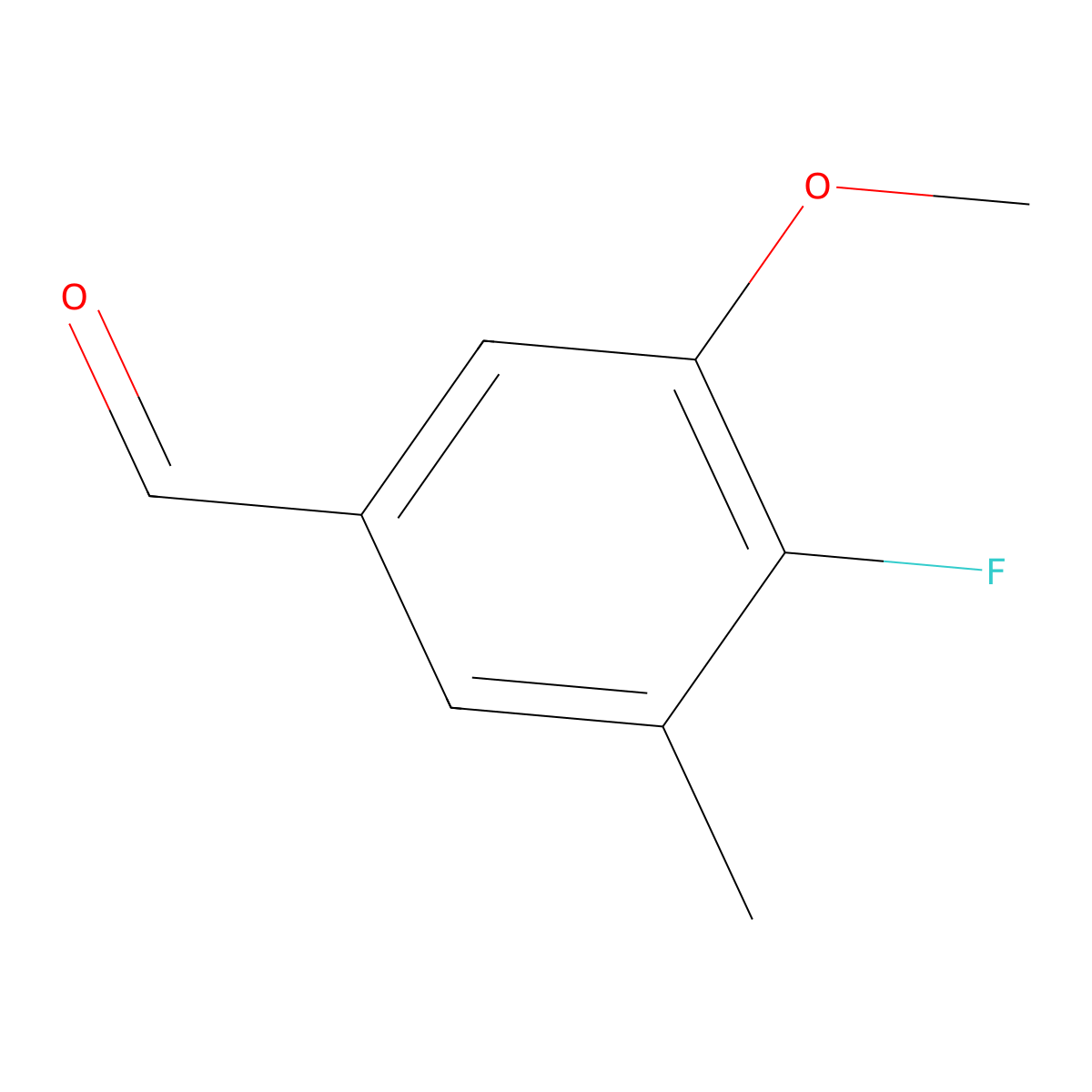 4-Fluoro-3-methoxy-5-methylbenzaldehyde molecular structure, CAS 1785229-80-2