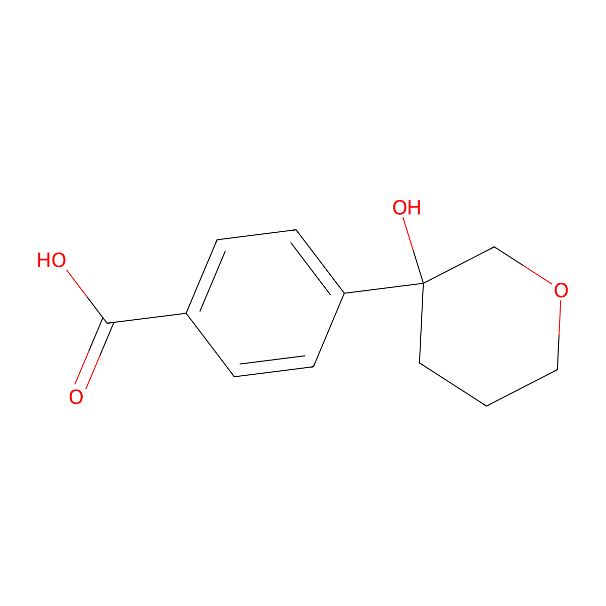 4-(3-Hydroxyoxan-3-yl)benzoic acid molecular structure, CAS 1785229-95-9