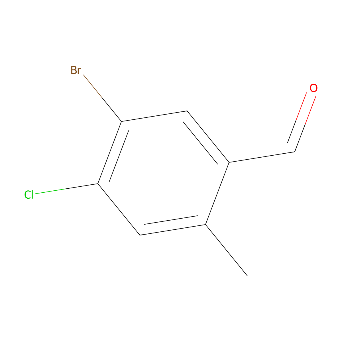 5-Bromo-4-chloro-2-methylbenzaldehyde molecular structure, CAS 1785230-60-5