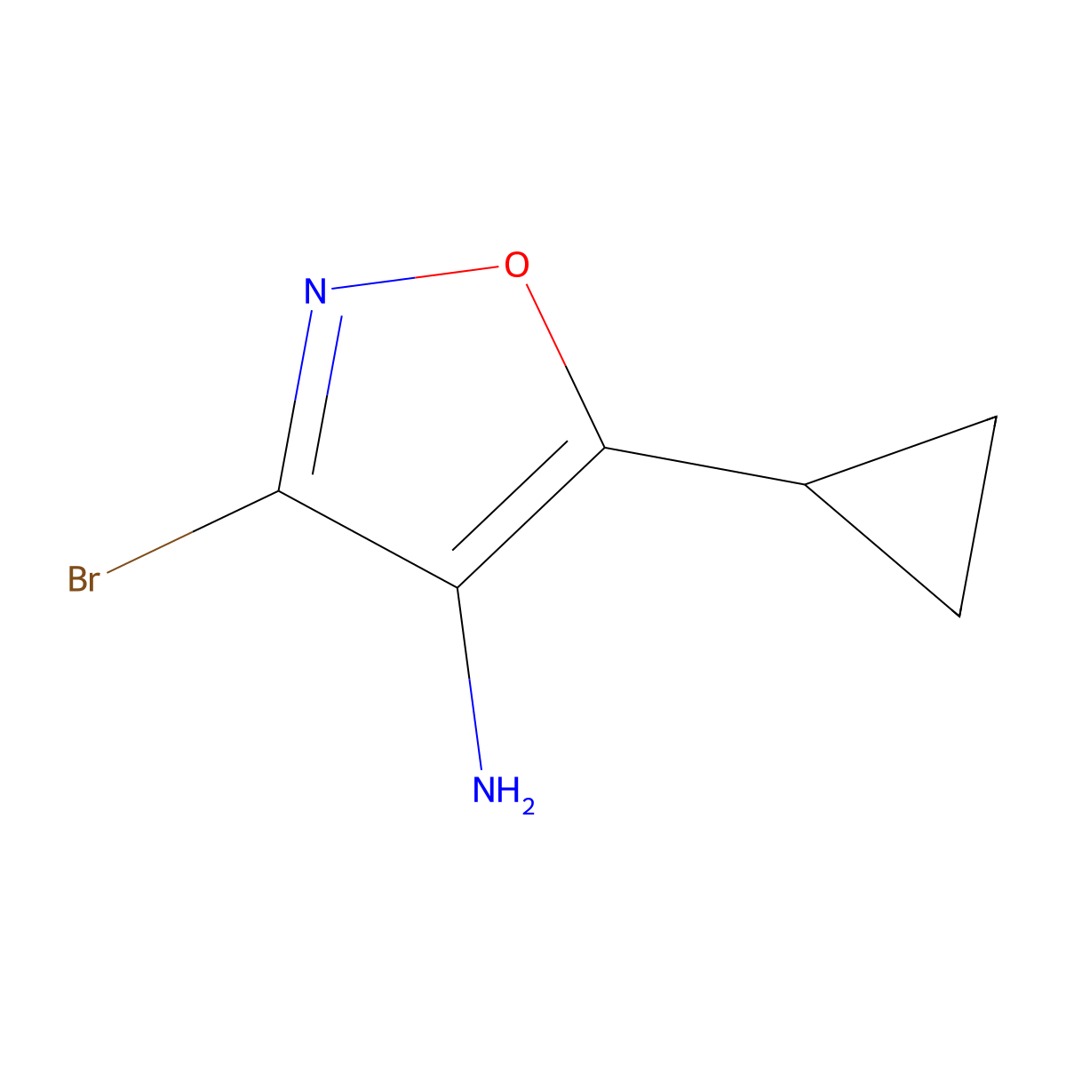 3-Bromo-5-cyclopropyl-1,2-oxazol-4-amine molecular structure, CAS 1785233-57-9