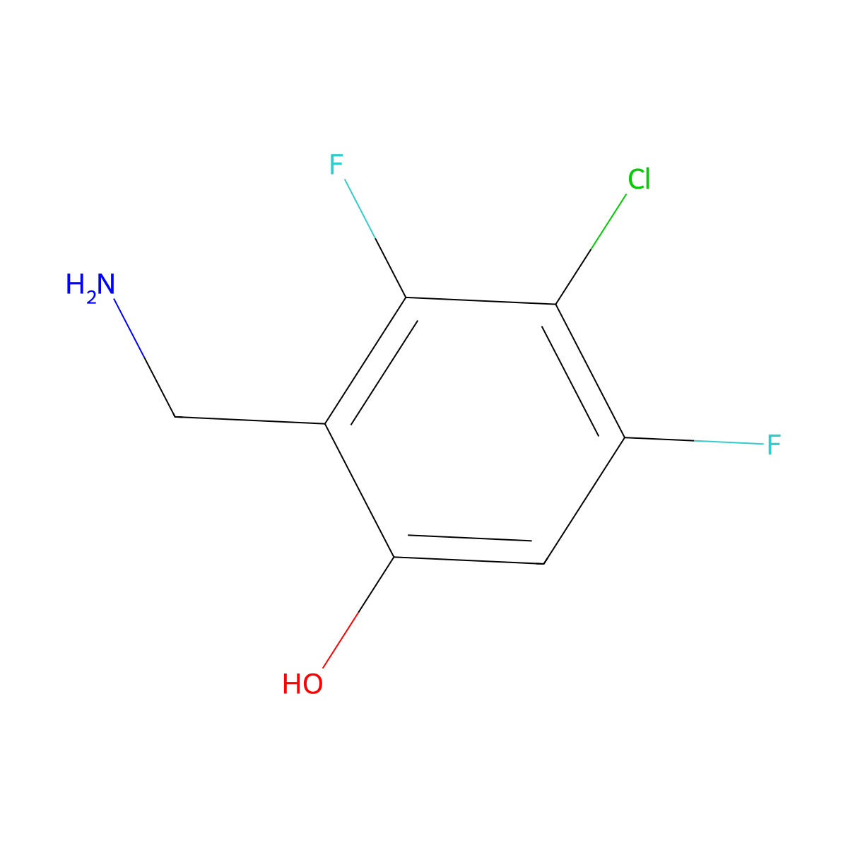 2-(Aminomethyl)-4-chloro-3,5-difluoro-phenol molecular structure, CAS 1785241-52-2
