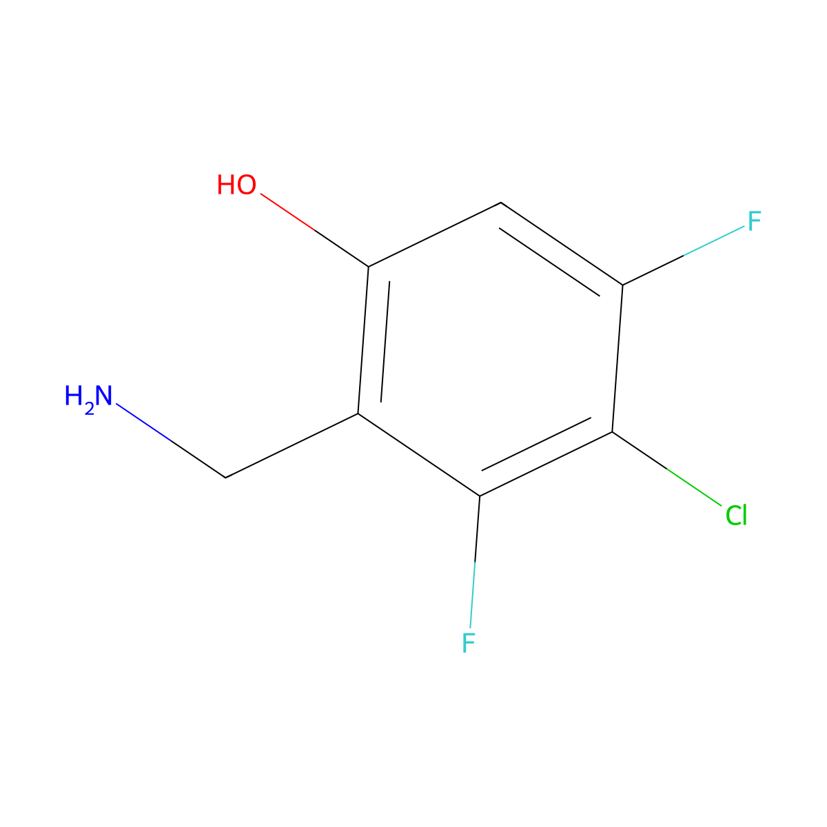 2-(Aminomethyl)-4-chloro-3,5-difluoro-phenol molecular structure, CAS 1785241-52-2
