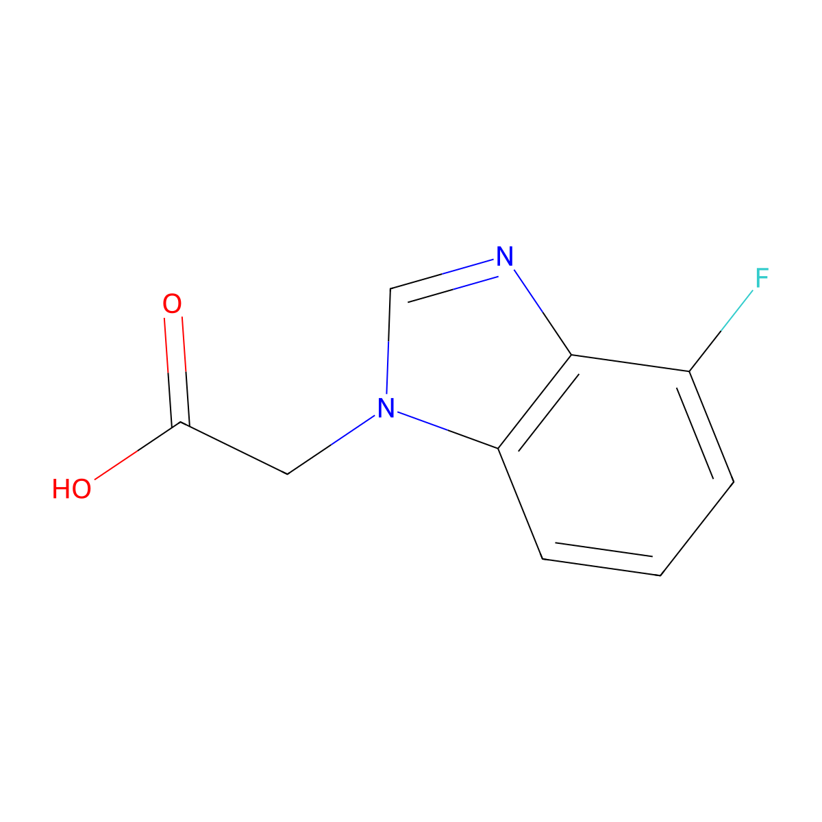 2-(4-Fluoro-1H-benzo[d]imidazol-1-yl)acetic acid molecular structure, CAS 1785241-60-2