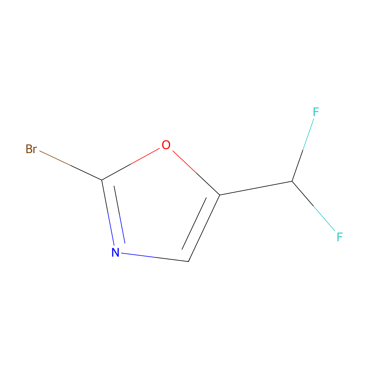 2-Bromo-5-(difluoromethyl)oxazole molecular structure, CAS 1785242-48-9