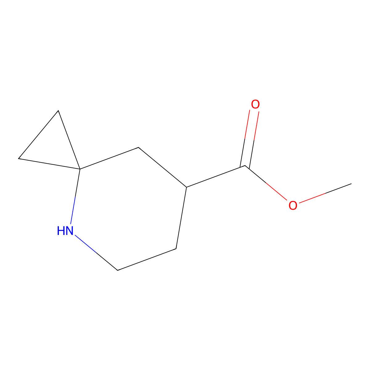 Methyl 4-azaspiro[2.5]octane-7-carboxylate molecular structure, CAS 1785243-56-2