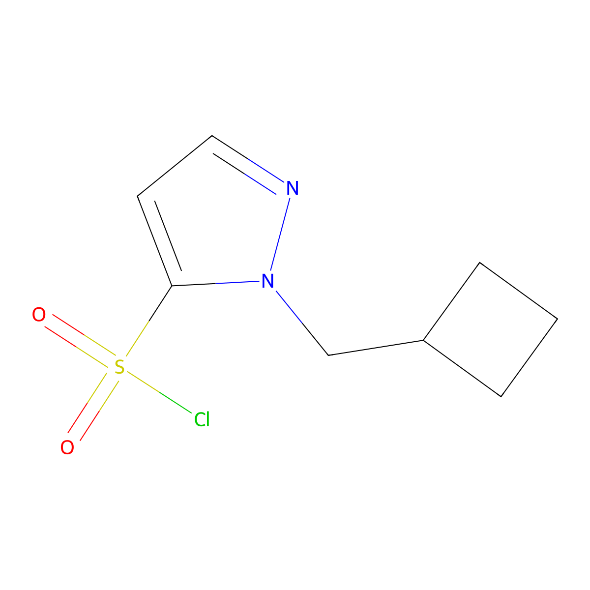 1-(cyclobutylmethyl)-1H-pyrazole-5-sulfonyl chloride molecular structure, CAS 1785243-74-4