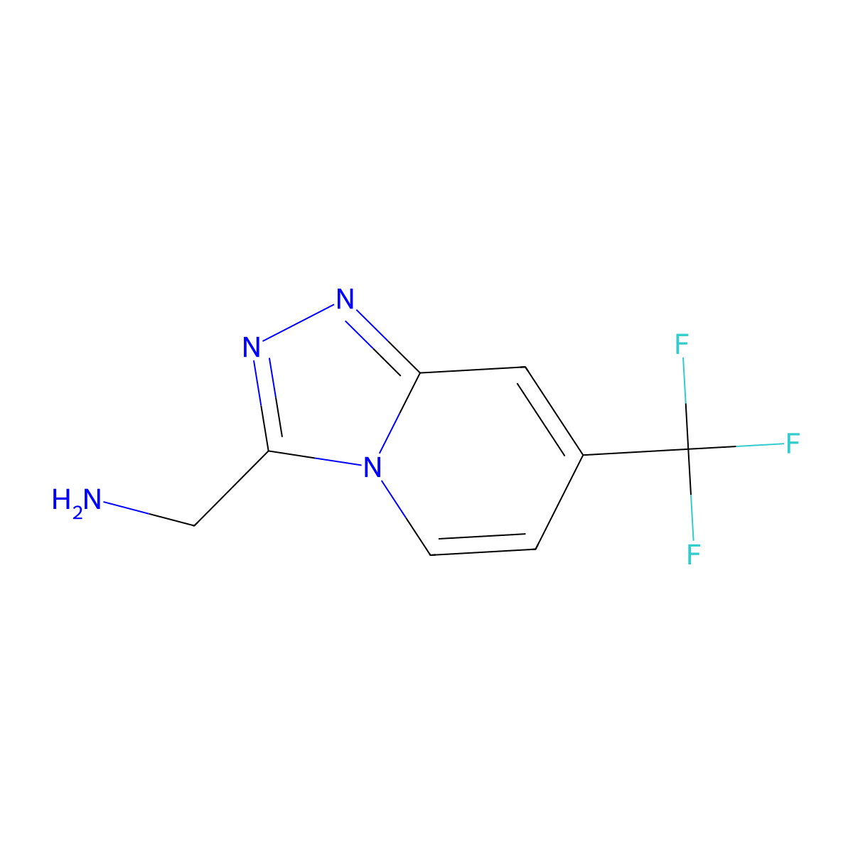 (7-(Trifluoromethyl)-[1,2,4]triazolo[4,3-a]pyridin-3-yl)methanamine molecular structure, CAS 1785249-12-8