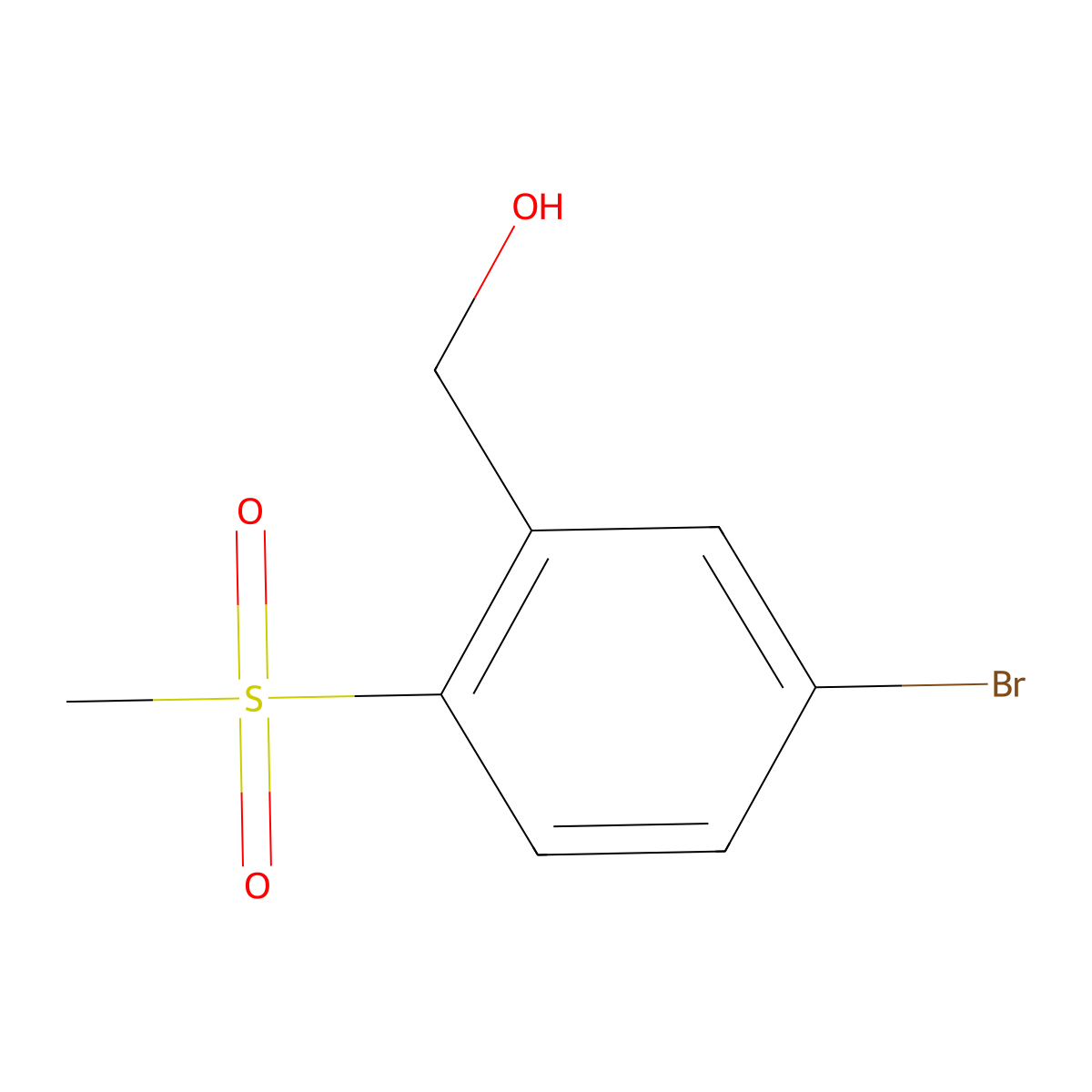 5-Bromo-2-(methylsulfonyl)benzenemethanol molecular structure, CAS 1785255-83-5