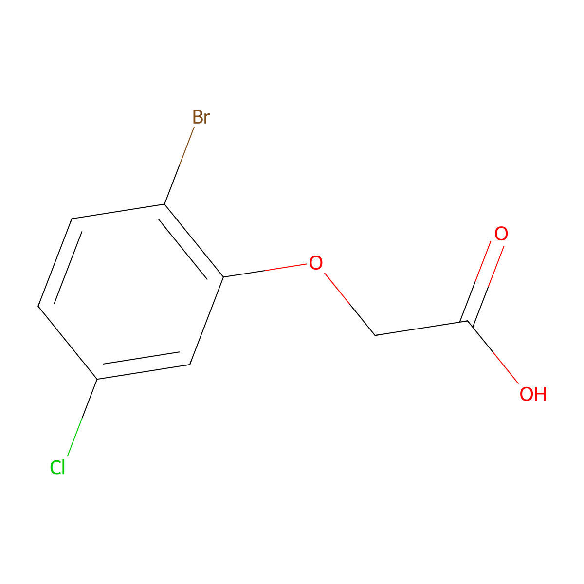 2-(2-Bromo-5-chlorophenoxy)acetic acid molecular structure, CAS 1785255-91-5