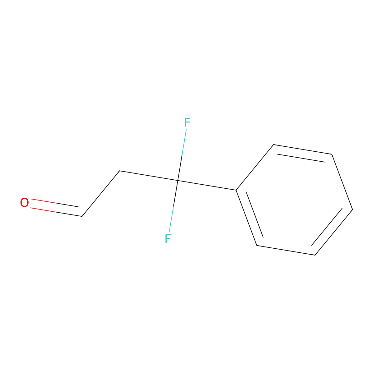 3,3-Difluoro-3-phenylpropanal molecular structure, CAS 1785262-73-8
