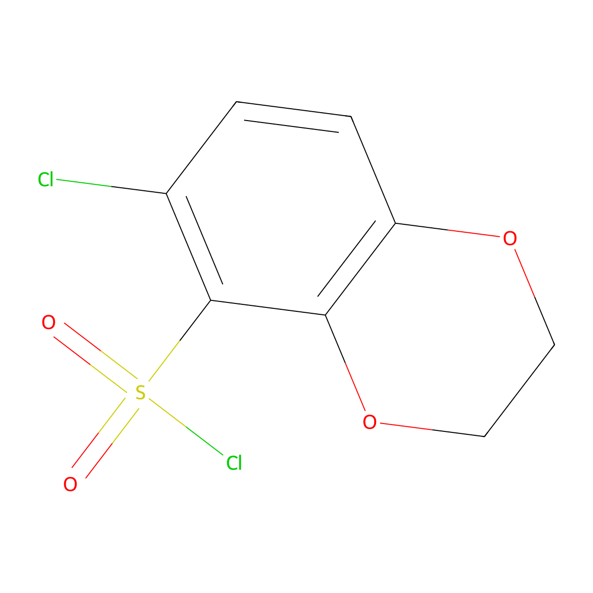 6-Chloro-2,3-dihydro-1,4-benzodioxine-5-sulfonyl chloride molecular structure, CAS 1785272-64-1