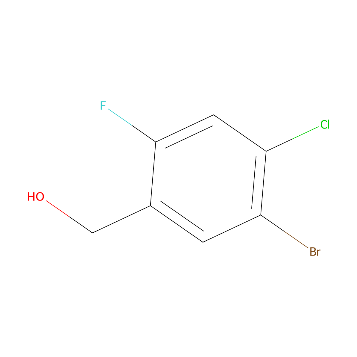(5-Bromo-4-chloro-2-fluorophenyl)methanol molecular structure, CAS 1785275-10-6
