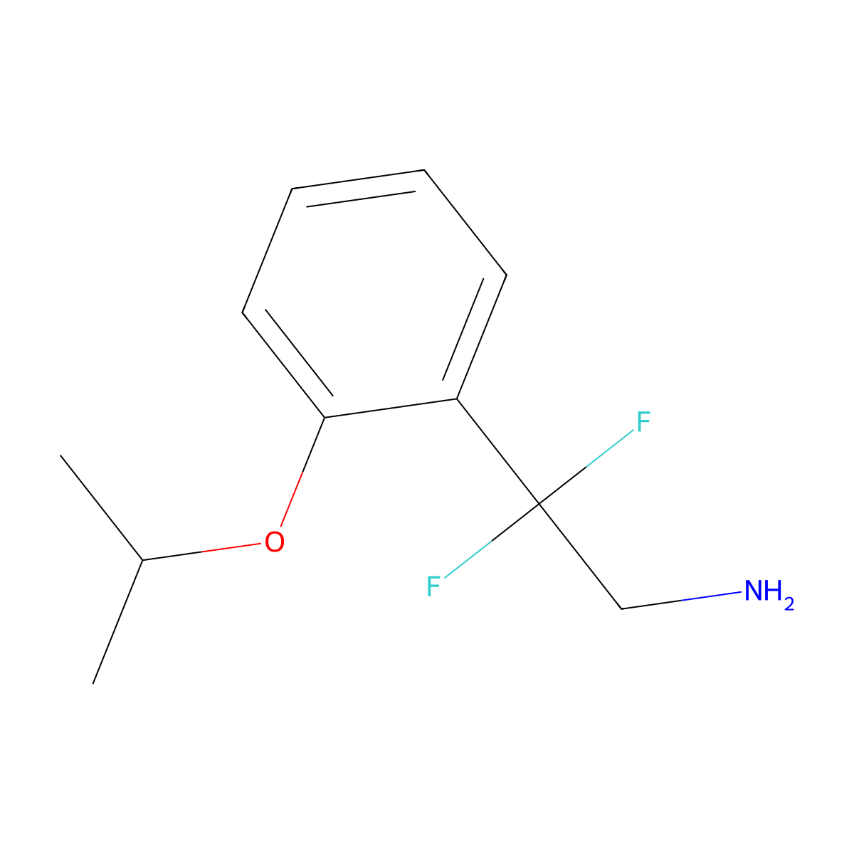 2,2-Difluoro-2-[2-(propan-2-yloxy)phenyl]ethan-1-amine molecular structure, CAS 1785276-17-6